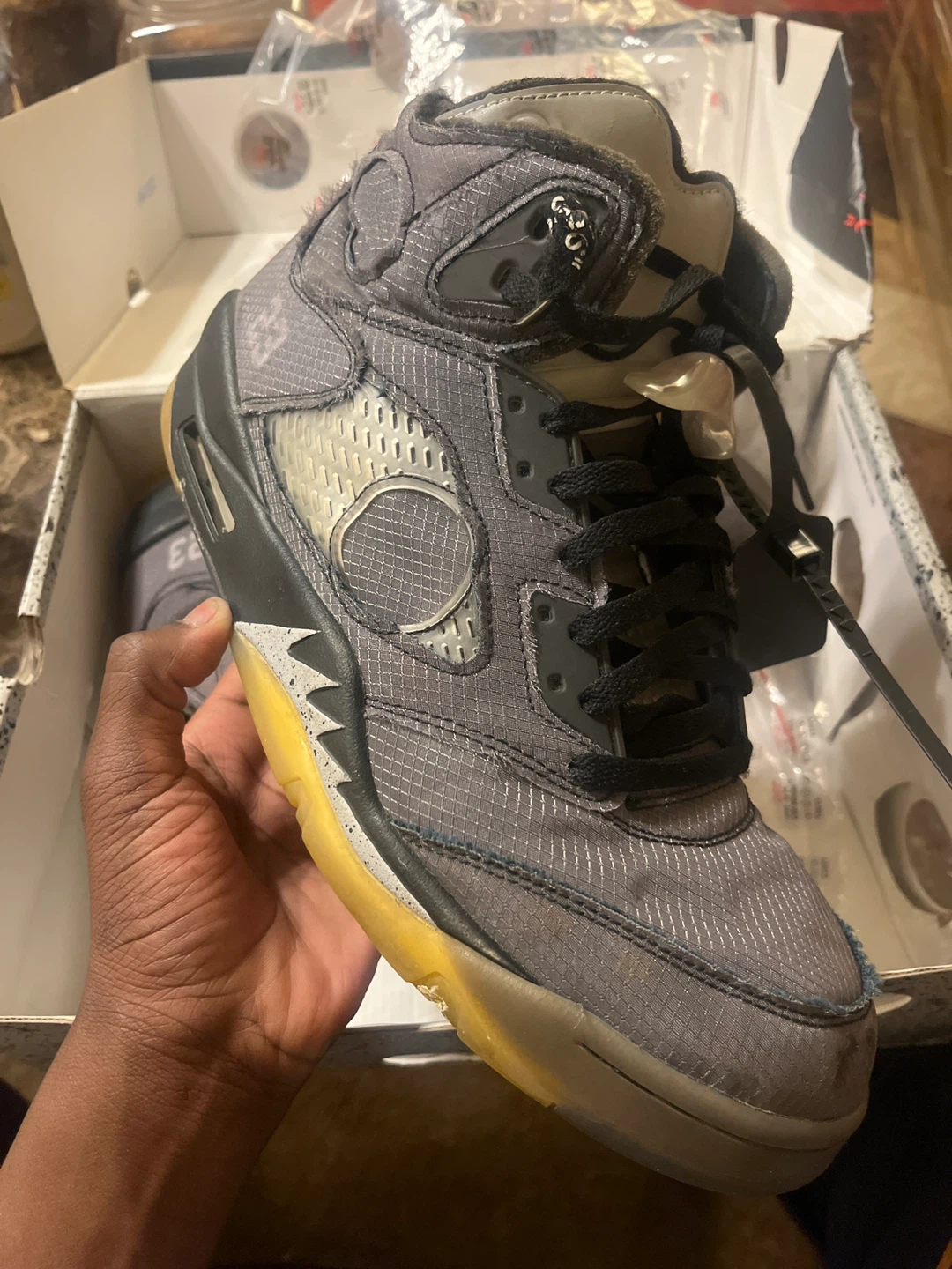 OFF-WHITE x Air Jordan 5 "Sail" - photo 2