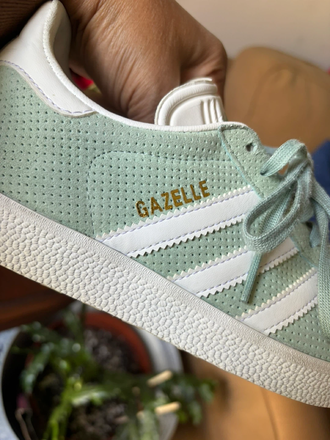 Adidas Gazelle Mint Green Perforated Sneakers - photo 2