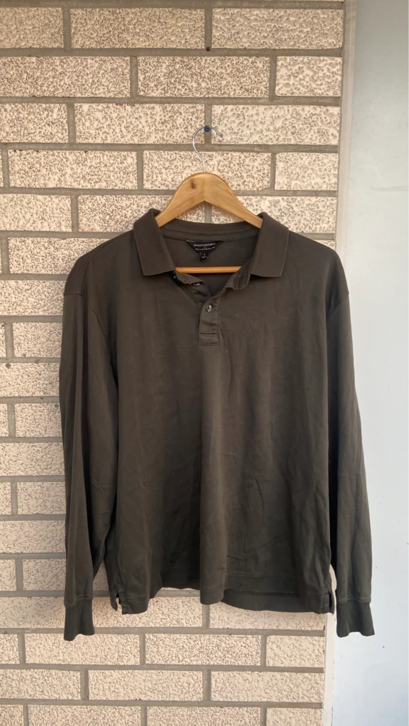 Banana Republic Long Sleeve Performance Polo Shirt - L