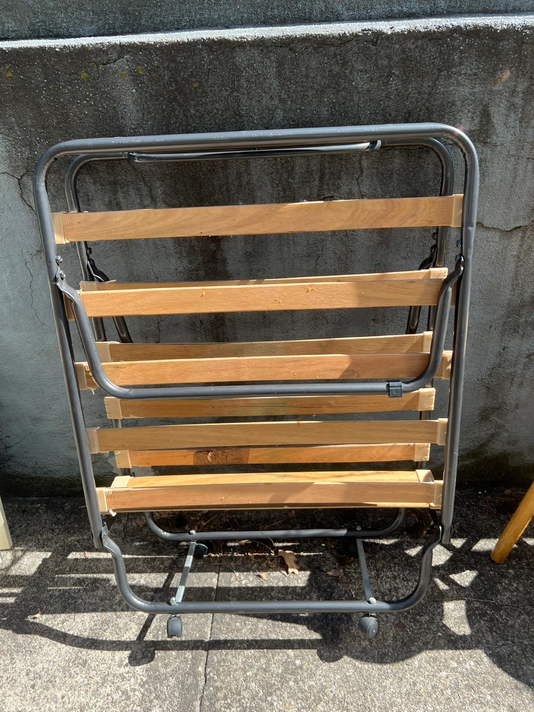 Folding Bed Frame with Wooden Slats - photo 2