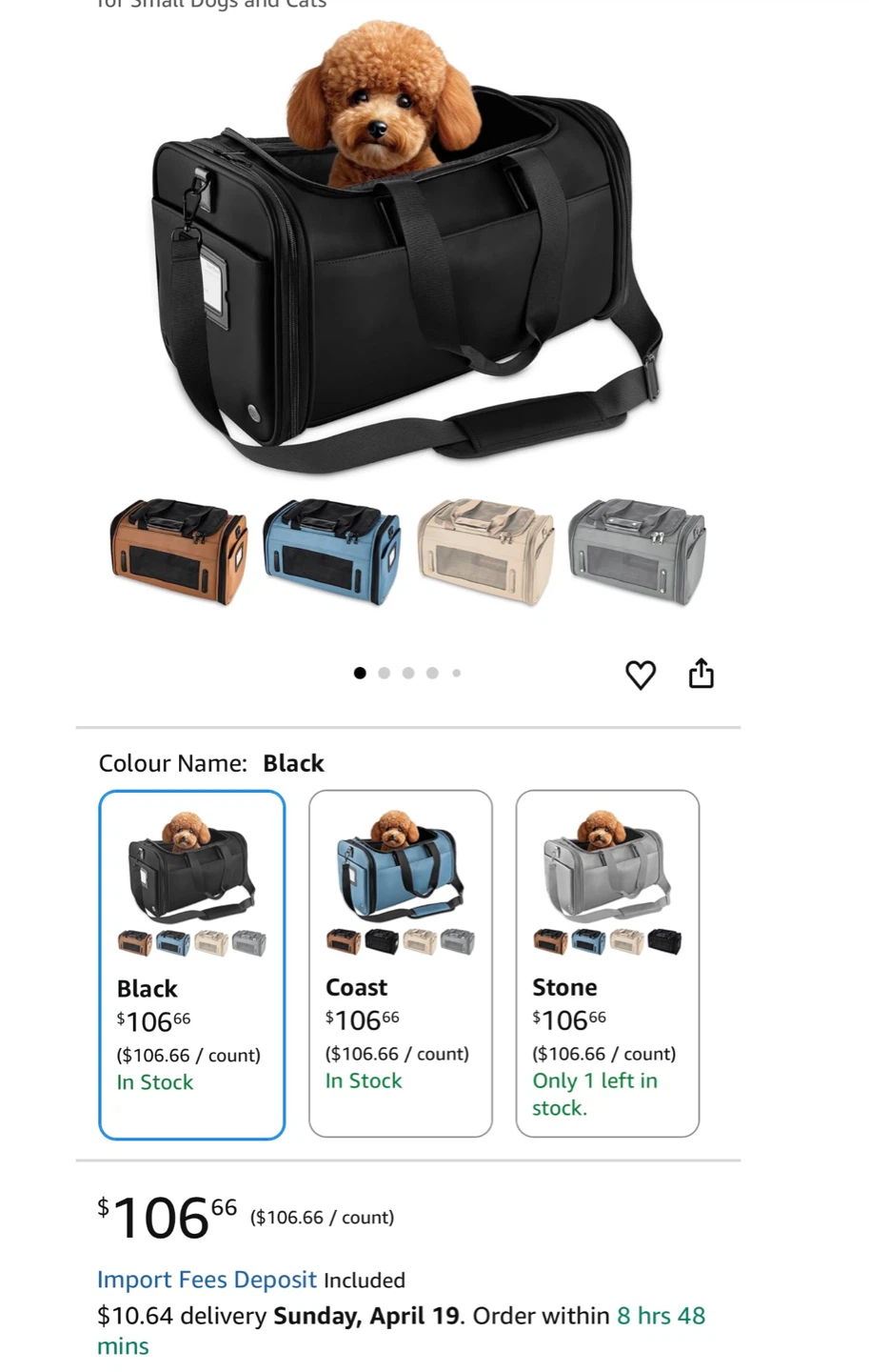 Pet Carrier Bag, Beige small dog travel bag airline approved