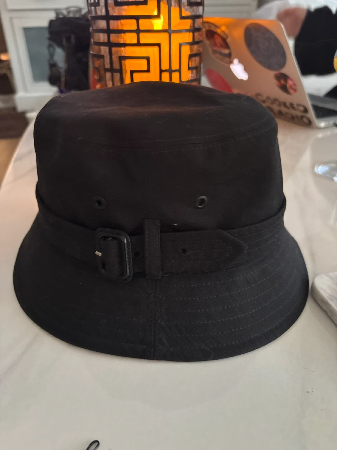 Burberry Black Bucket Hat with Classic Check Lining - photo 2