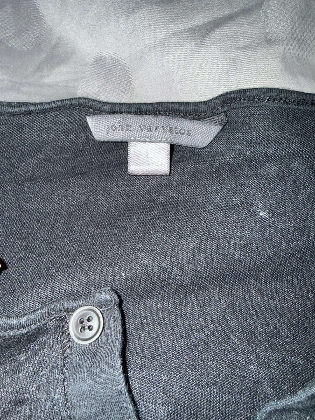 John Varvatos Men's Black Henley T-Shirt Size L - photo 2