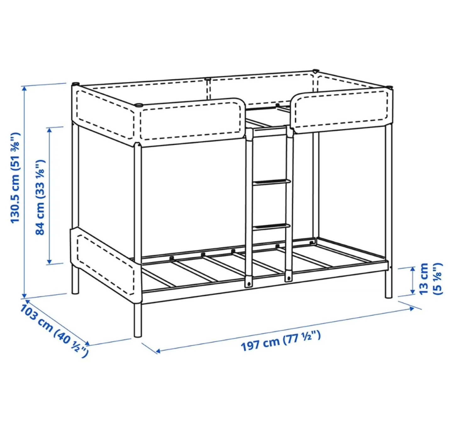 IKEA Tuffing Bunk Bed with Protective Netting and Mattresses - photo 2