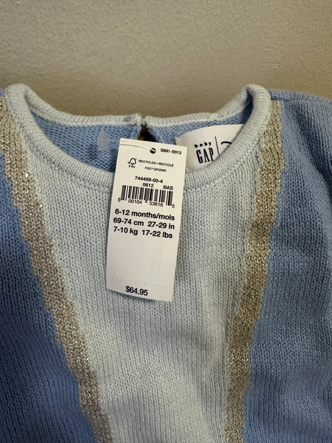 NEW- Baby Gap Dress 6-12 Months Blue Sparkle - photo 2