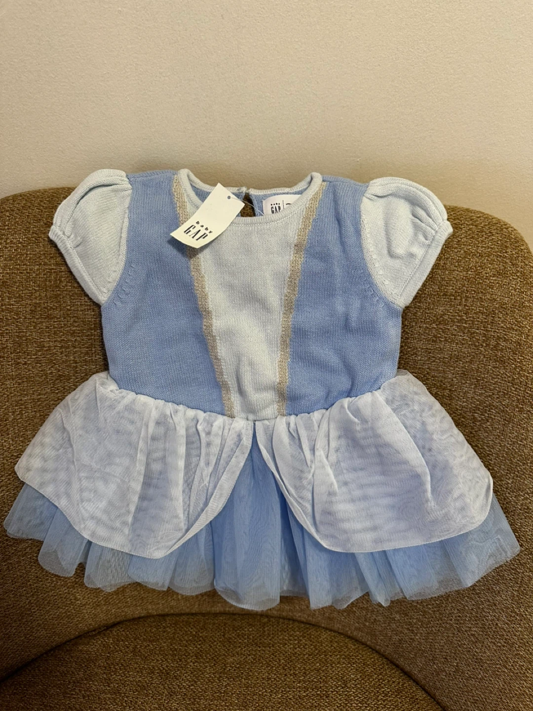 NEW- Baby Gap Dress 6-12 Months Blue Sparkle