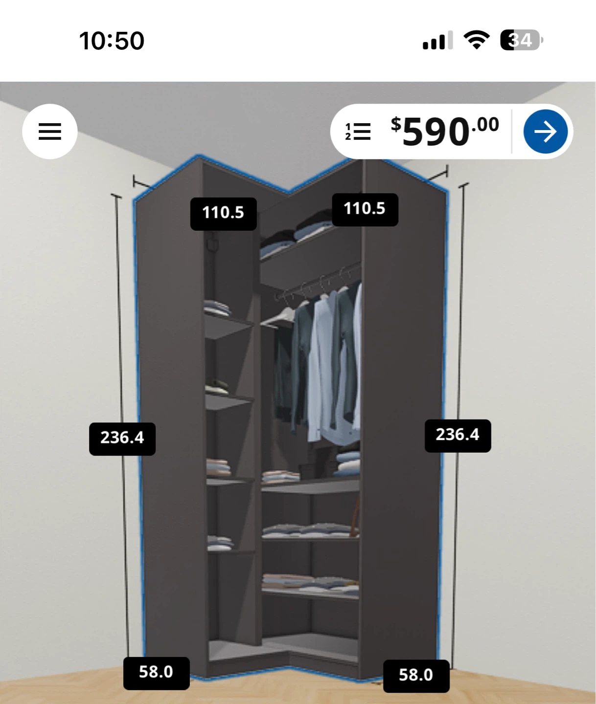 Corner Wardrobe with accessories (Includes 10 year warranty) - photo 4