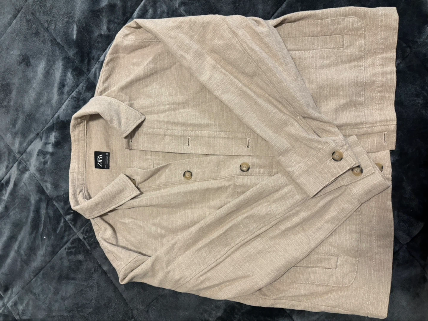Zara Beige Button-Up Jacket XL - photo 3