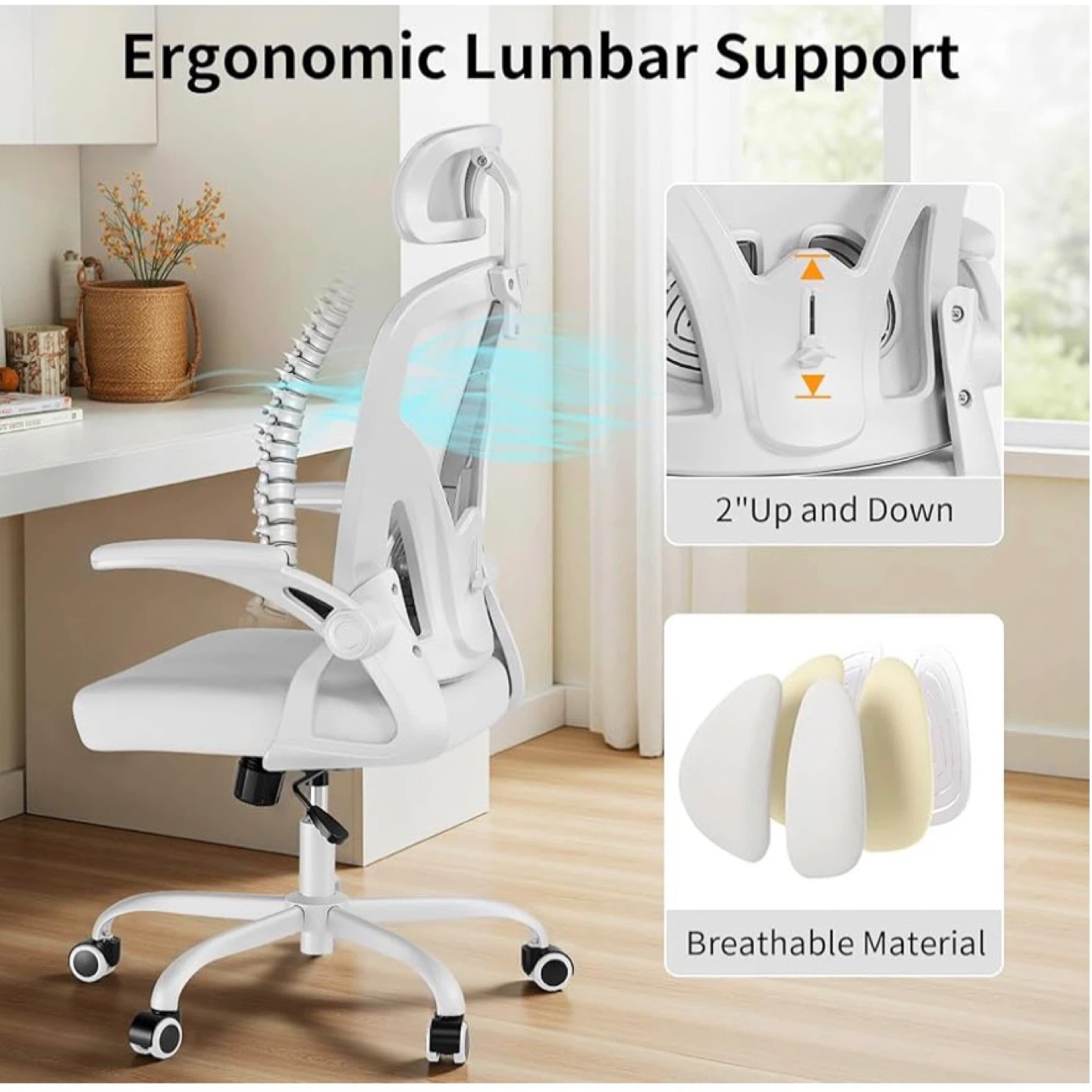 White Ergonomic Mesh Office Chair - photo 3
