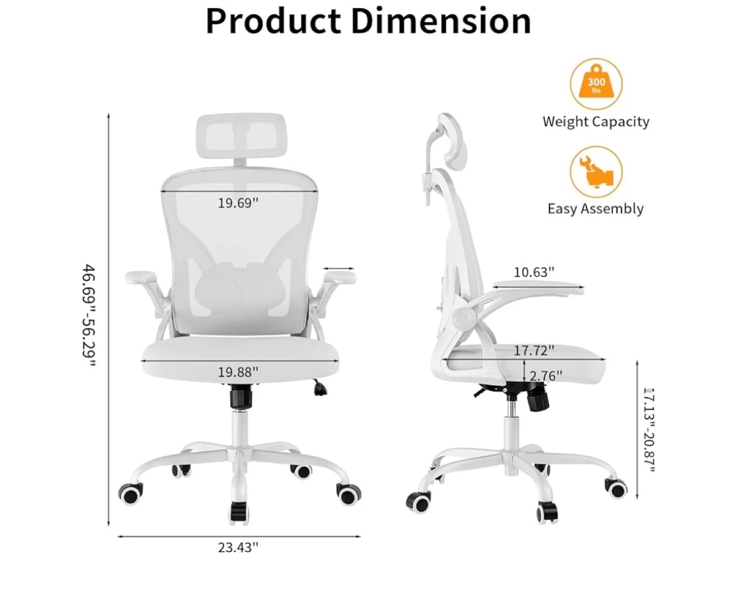White Ergonomic Mesh Office Chair - photo 2