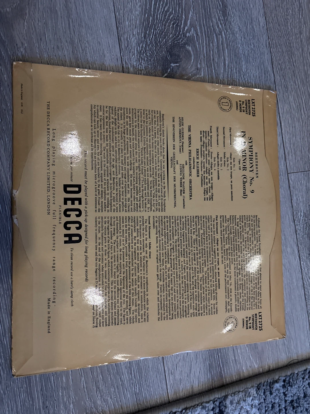 Beethoven Symphony No. 9 (Choral) - Decca LP Vinyl Record - photo 2