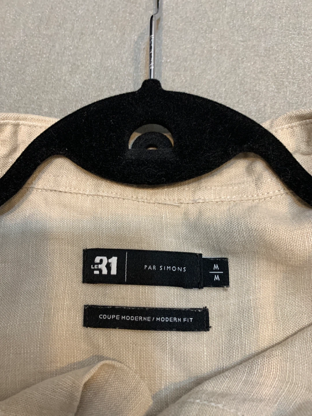 LE 31 PAR SIMONS Linen Blend Short Sleeve Shirt - Medium - photo 4