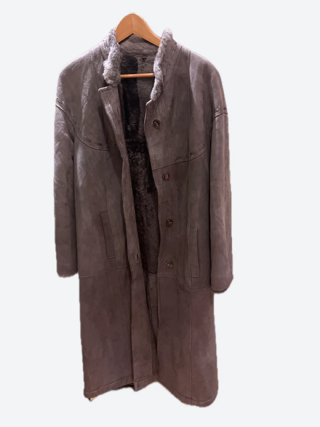 Gray 100% Leather Coat