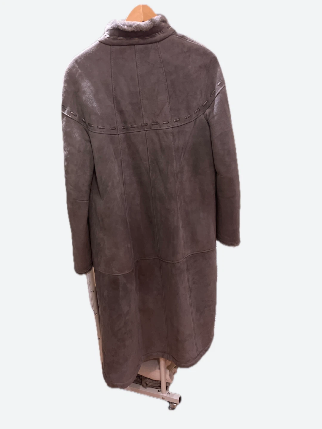 Gray 100% Leather Coat - photo 2
