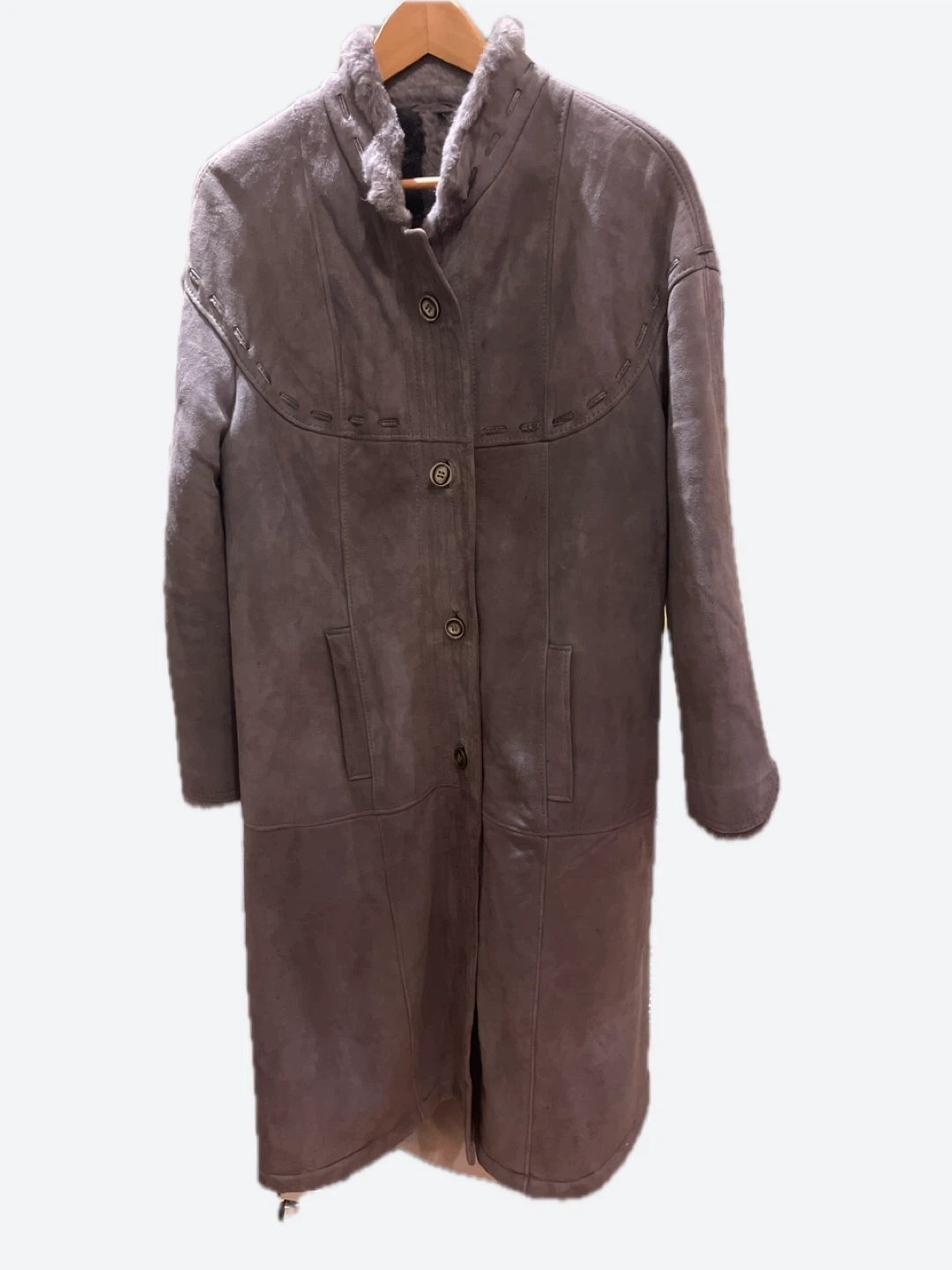 Gray 100% Leather Coat - photo 4