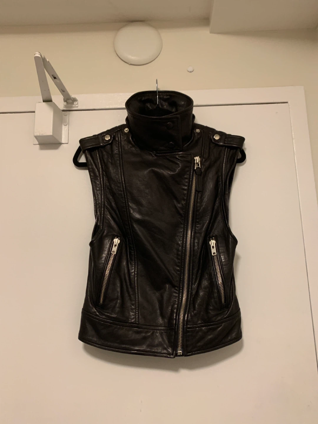 Mackage Black Leather Moto Vest - photo 2
