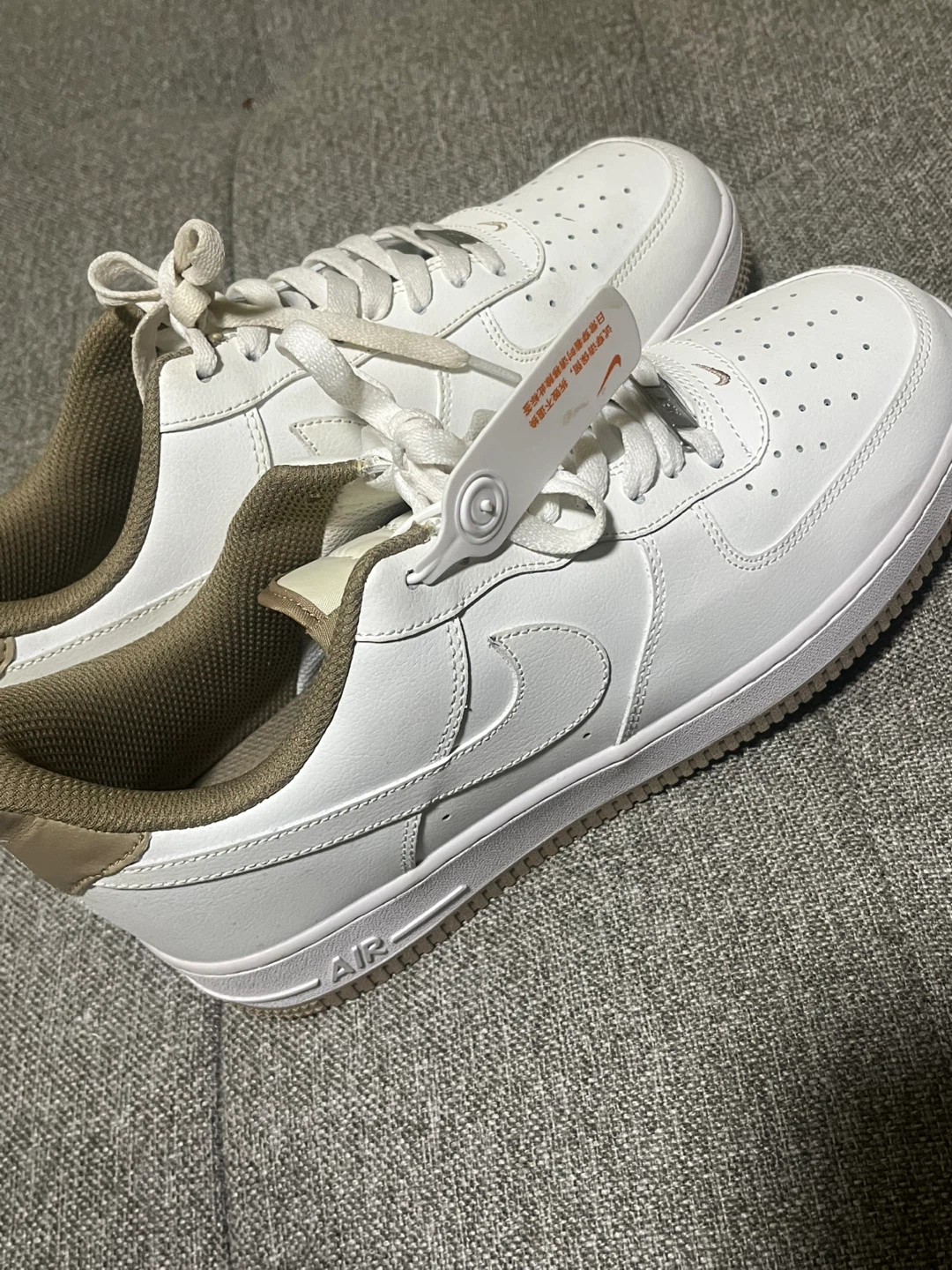 Nike Air Force 1 Low White Brown Men's Shoes Size 10.5