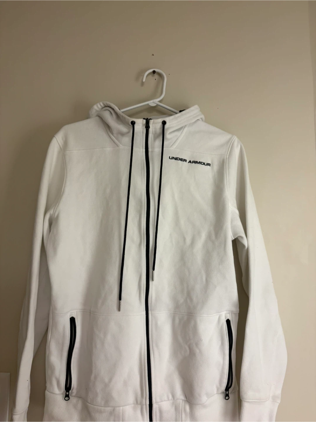 Under Armour White Zip-Up Hoodie