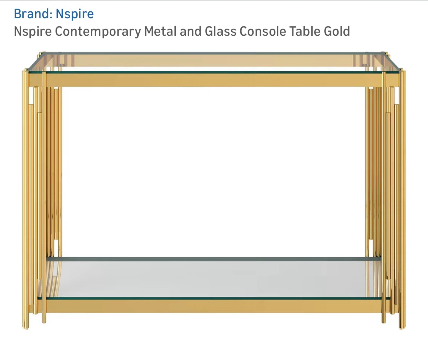 Nspire Contemporary Metal and Glass Console Table - Gold