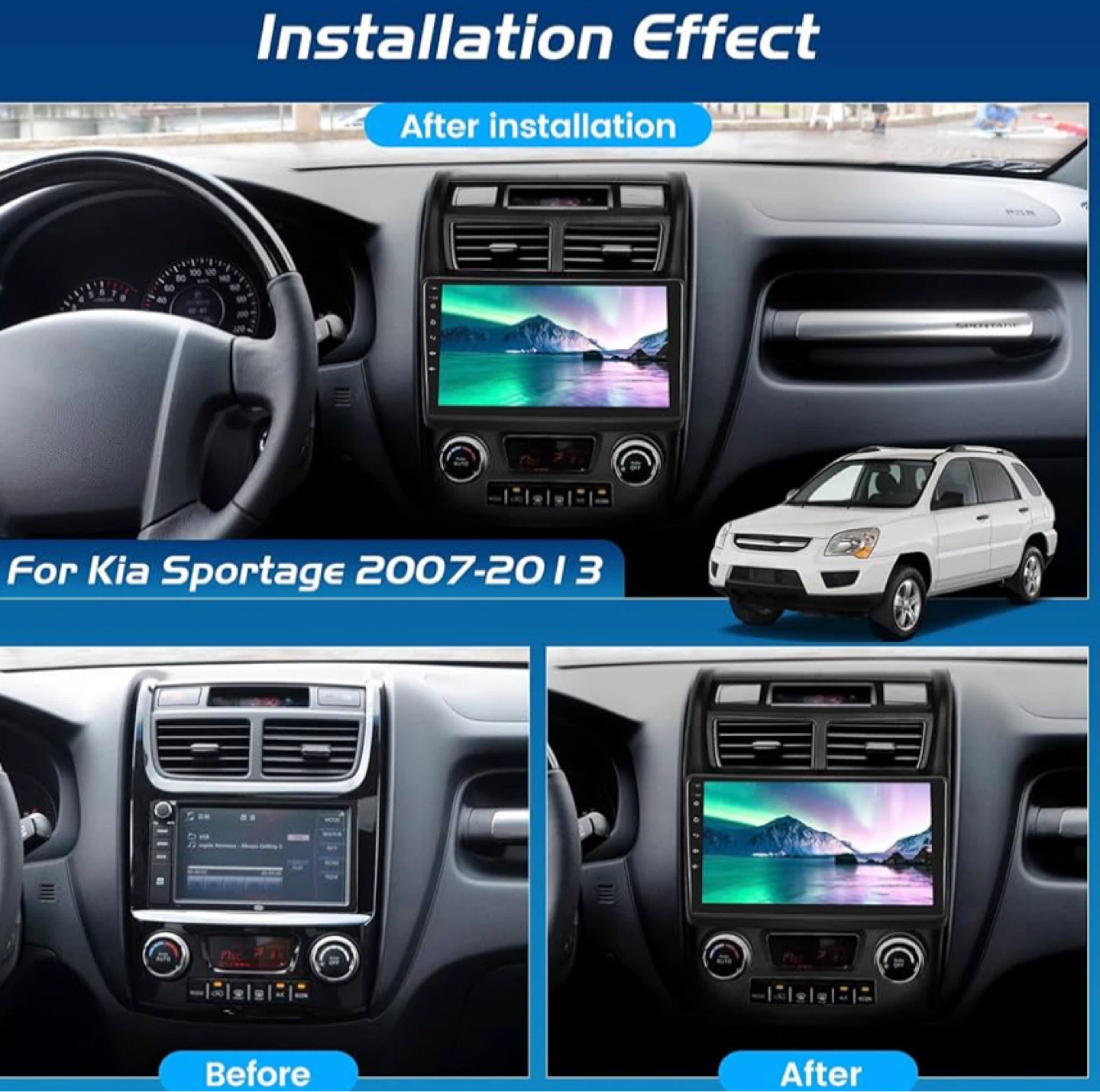 Car Stereo Android 13 for Kia Sportage 2007-2013 (4GB+64GB) - photo 2