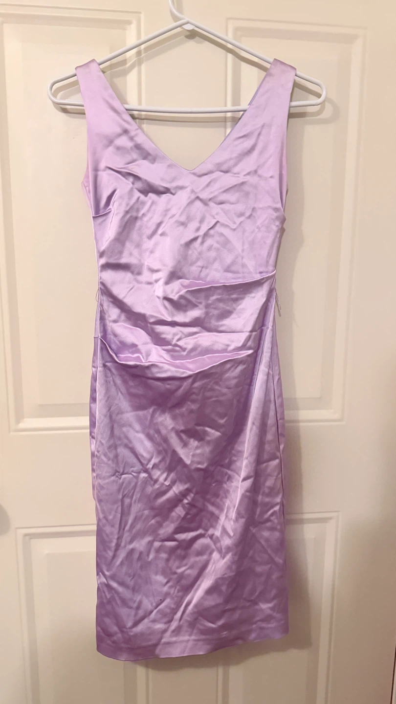 Le Château Lavender Ruched Satin Dress
