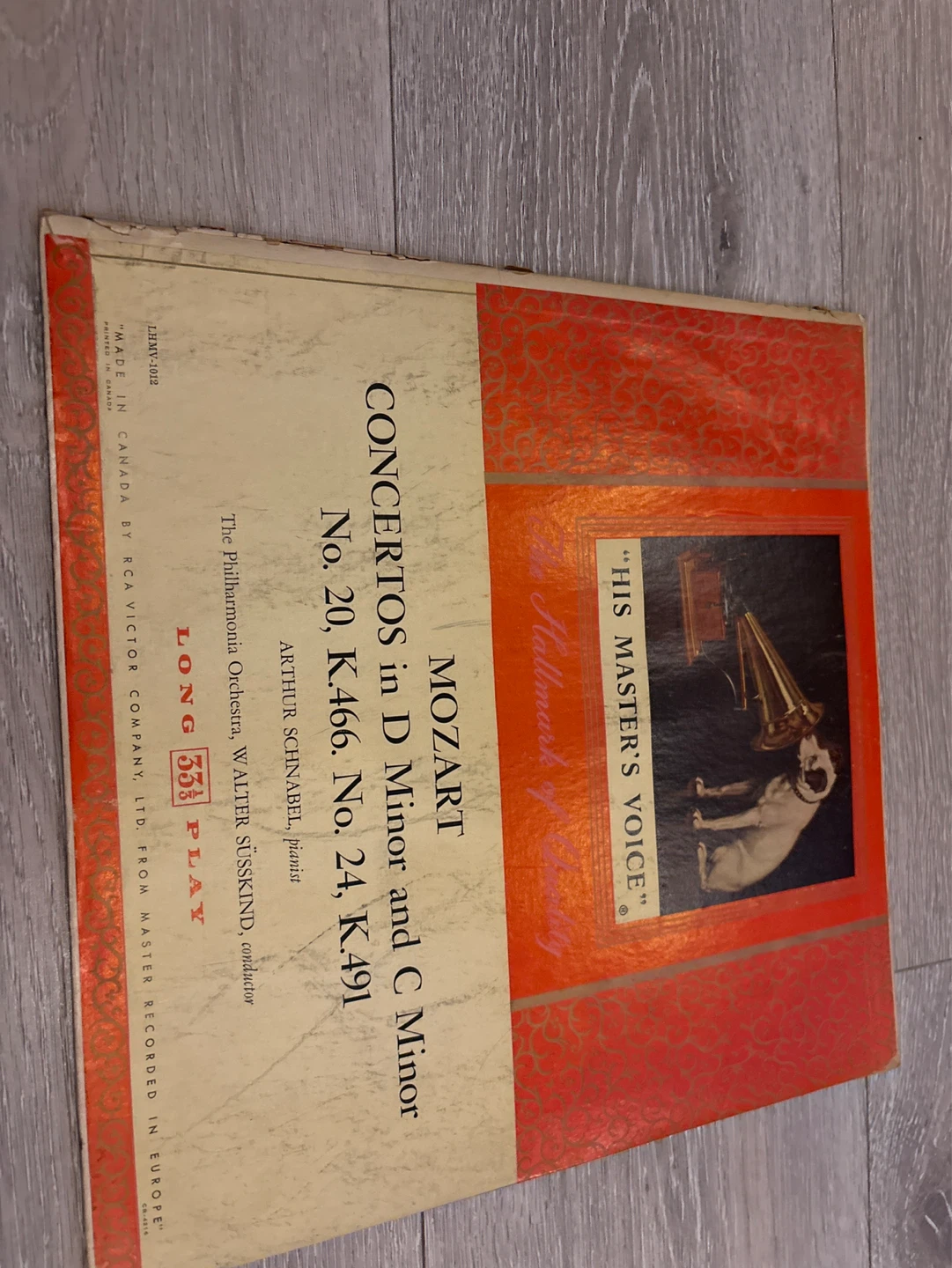 Mozart Concertos in D Minor and C Minor Vinyl Record