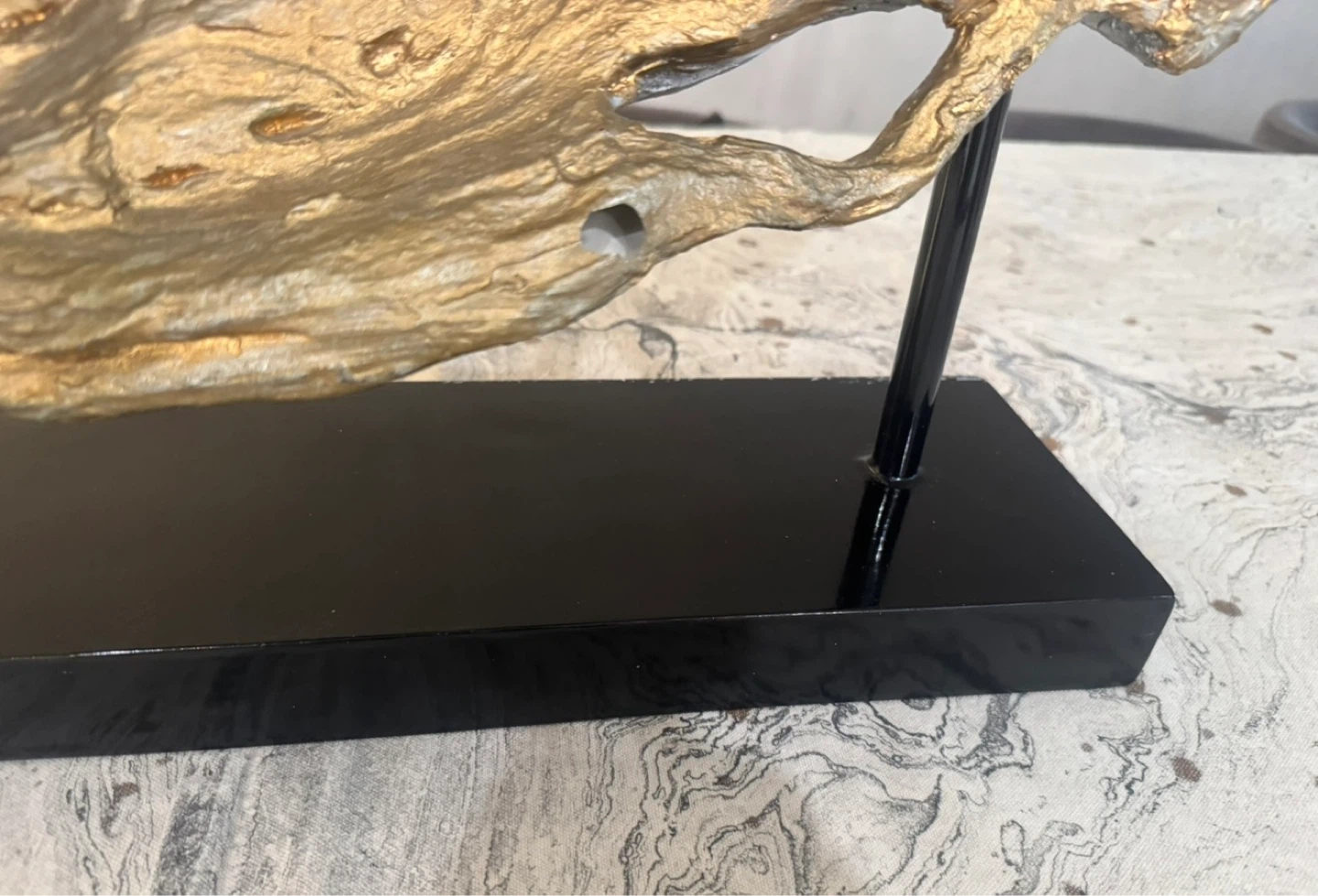 Gold and Silver Abstract Driftwood Sculpture - photo 4