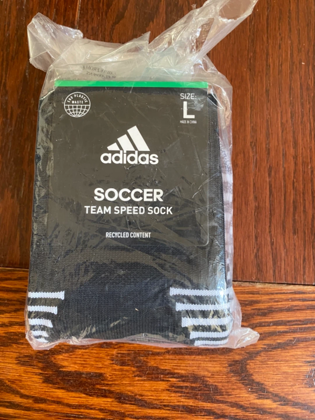 Adidas Soccer Team Speed Sock - Black, Size L