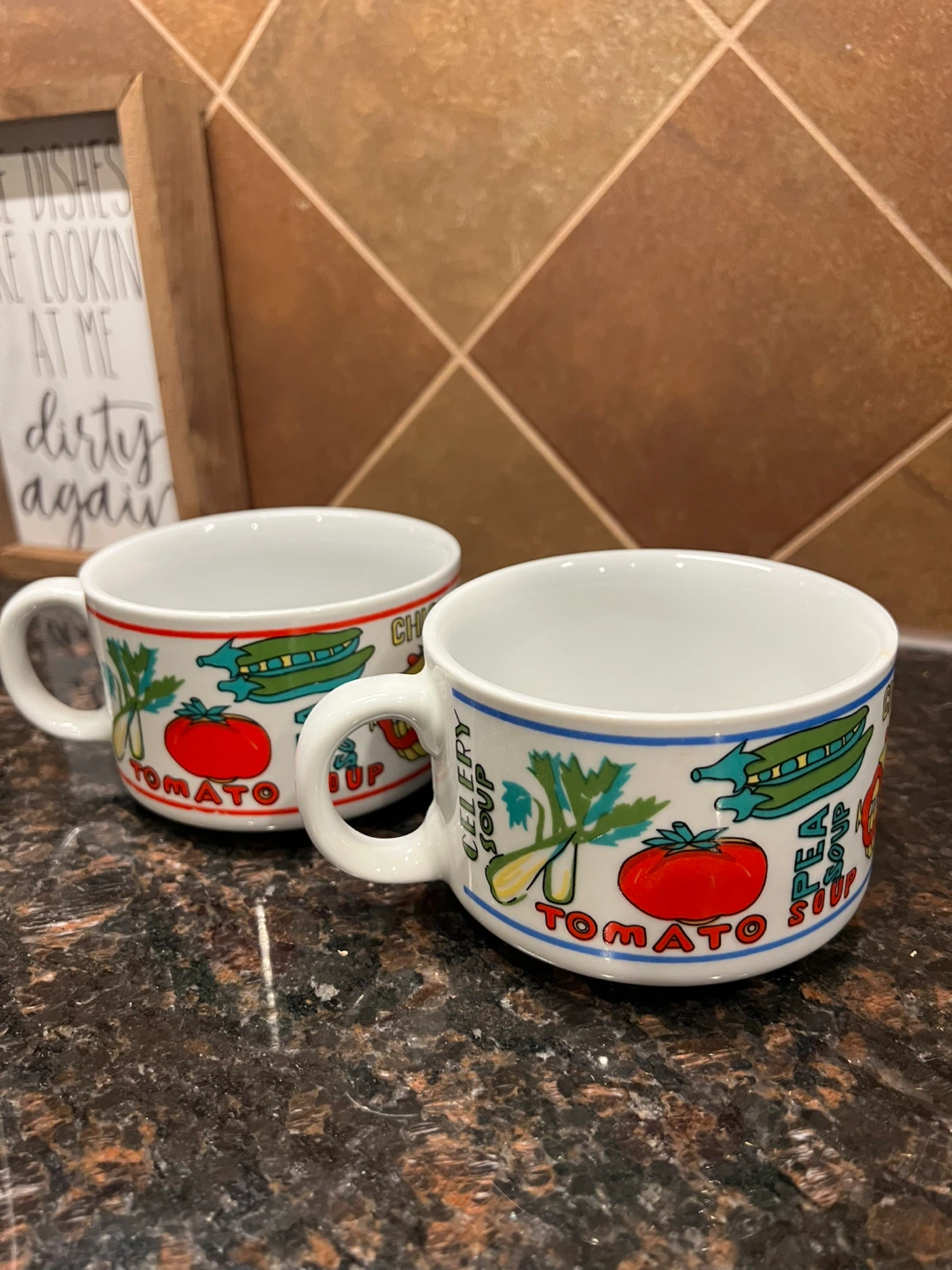 Vintage Ceramic Soup Mugs