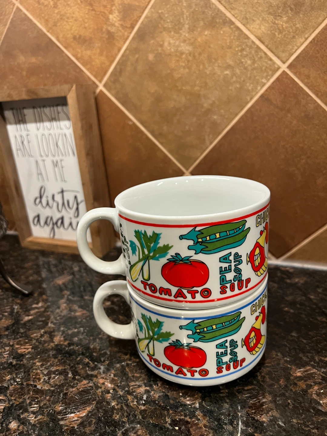 Vintage Ceramic Soup Mugs - photo 2