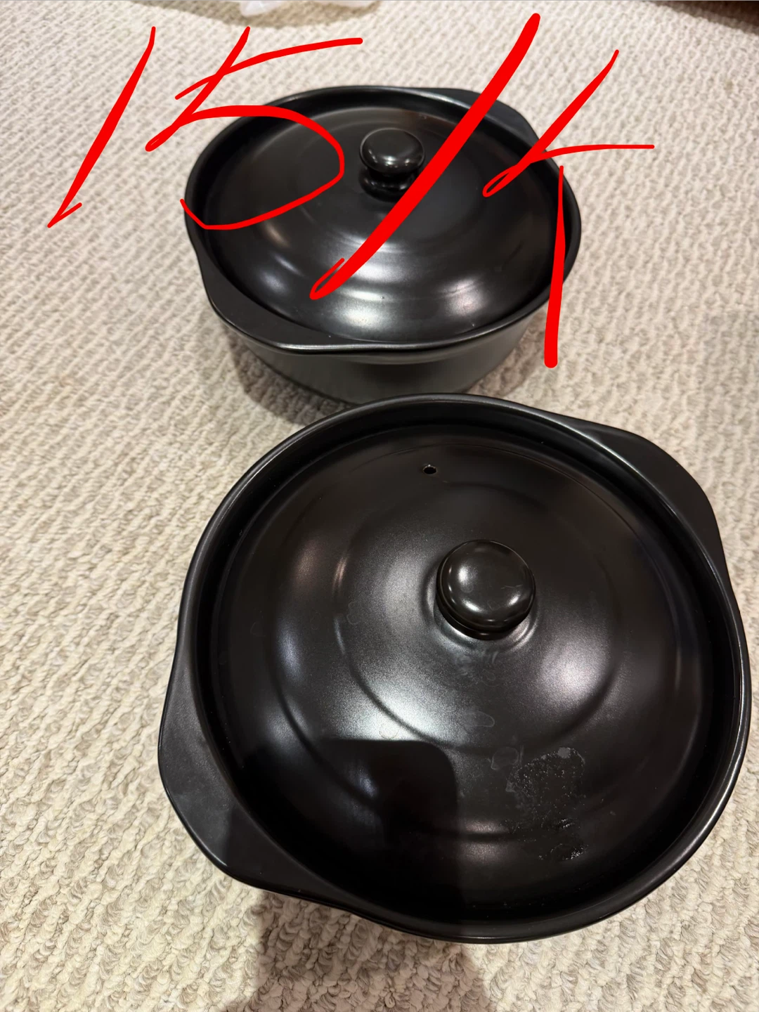 Black Ceramic Casserole pot with Lid