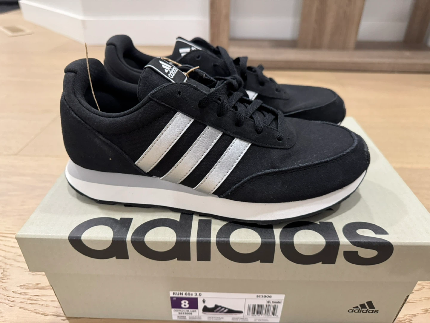 Adidas Run 60s 3.0 Black Sneakers Size 8 - photo 3