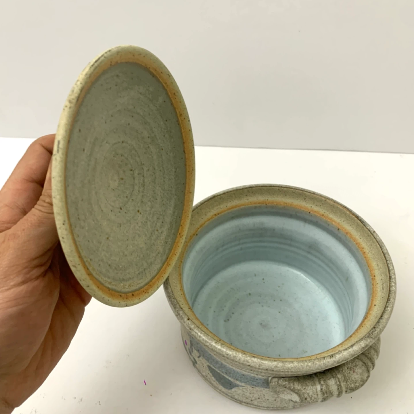 Ceramic Pot With Lid Kitchen Crock Serving Dish Rustic - photo 4