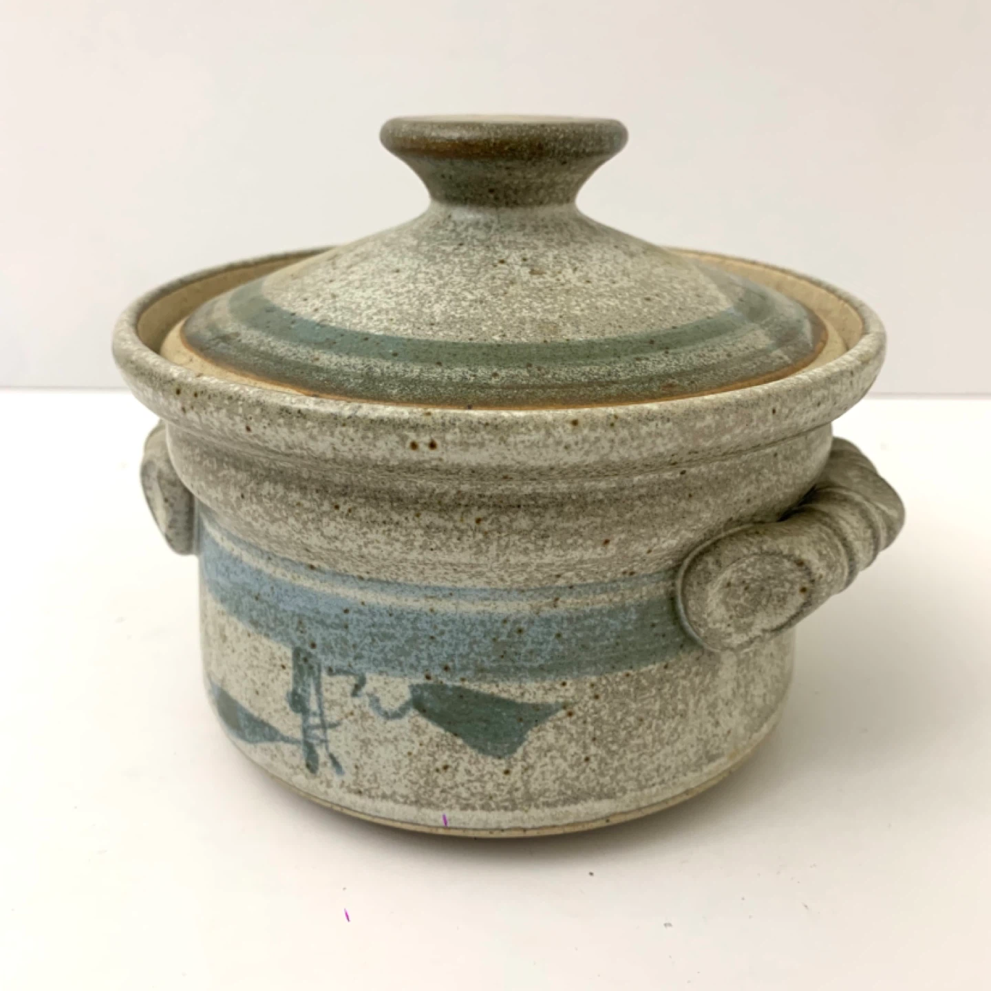 Ceramic Pot With Lid Kitchen Crock Serving Dish Rustic