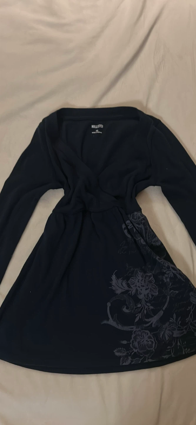 Hollister navy blue long sleeve V-neck babydoll - XS - photo 2