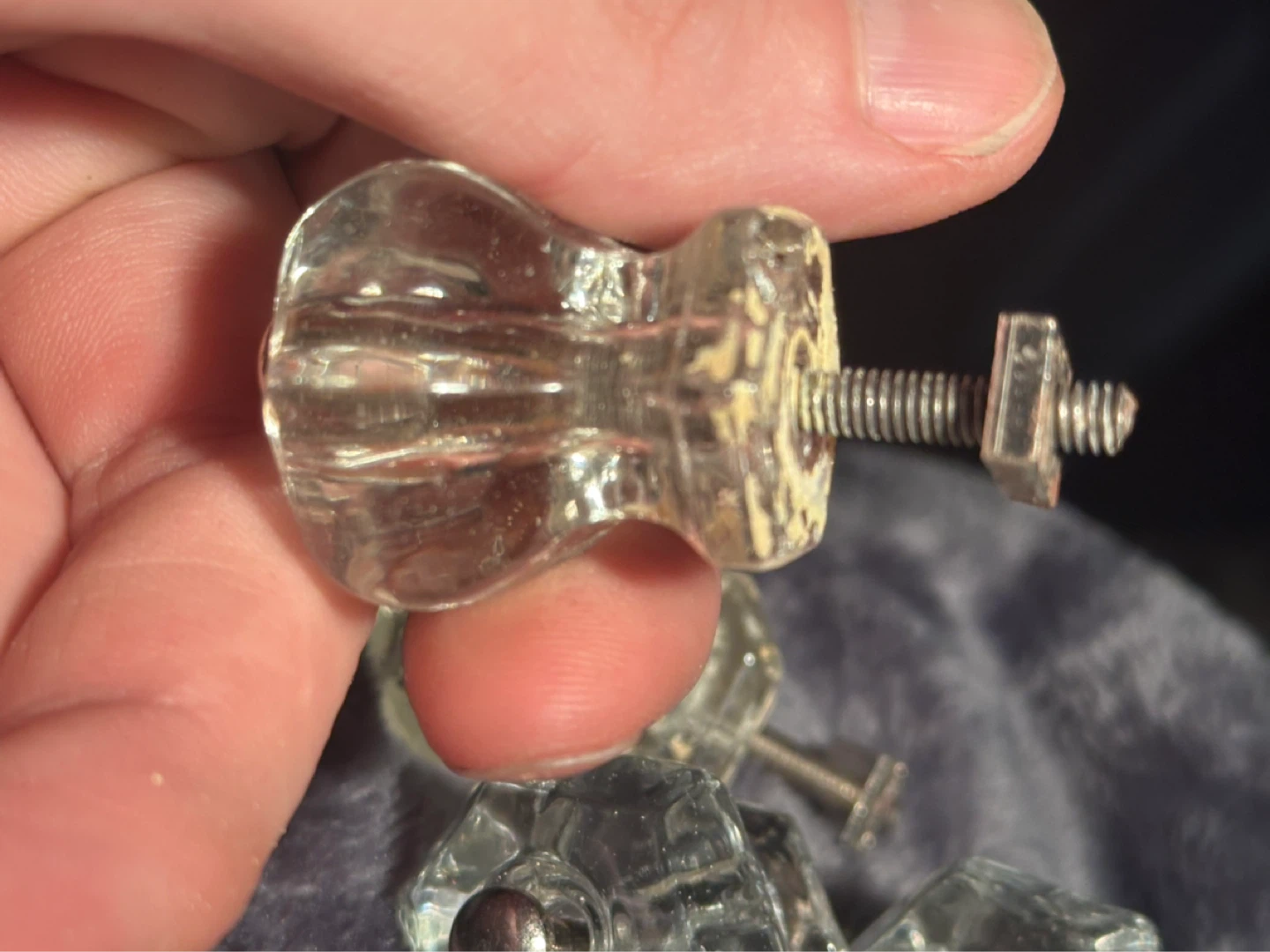 Lot of 13 Antique Glass Drawer Pulls No chips/cracks - photo 4