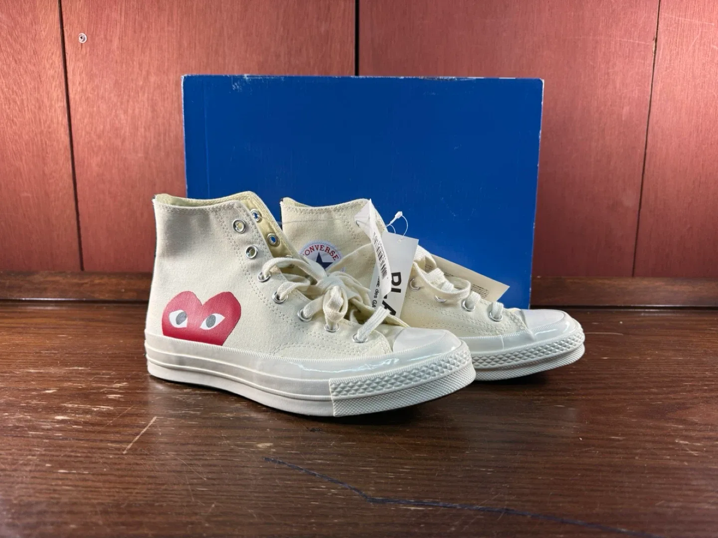 Converse x CDG PLAY Chuck 70 High White Women’s Sz 8/Men’s Sz 6 - photo 2