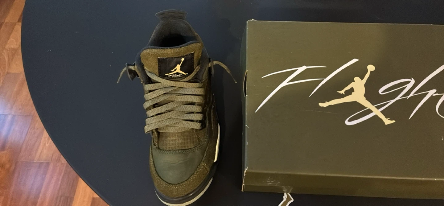 Air Jordan 4 Sneakers - Olive Green Size 7 men’s - photo 3