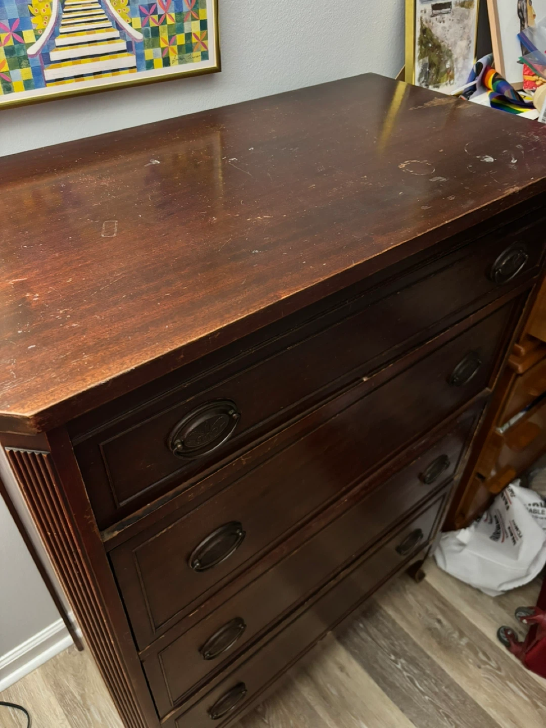 Dark Wood 4-Drawer Dresser - photo 2