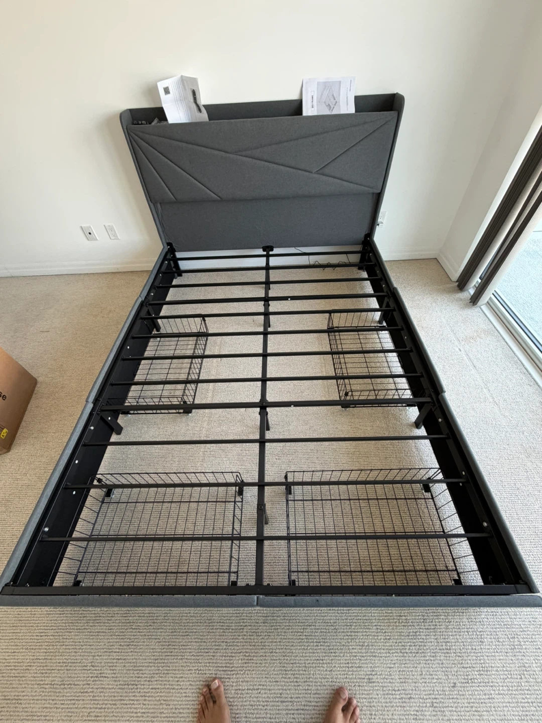Queen Size Platform Bed Frame with Storage Drawers - photo 2