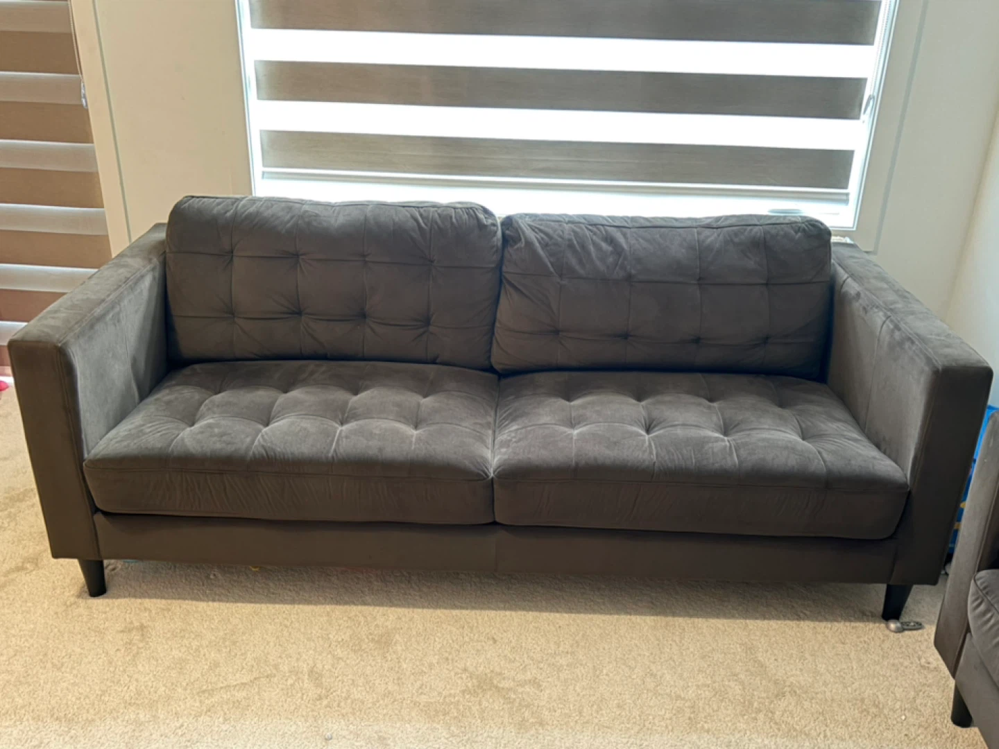 Chocolate Brown Tufted Sofa and Armchair Set - photo 3