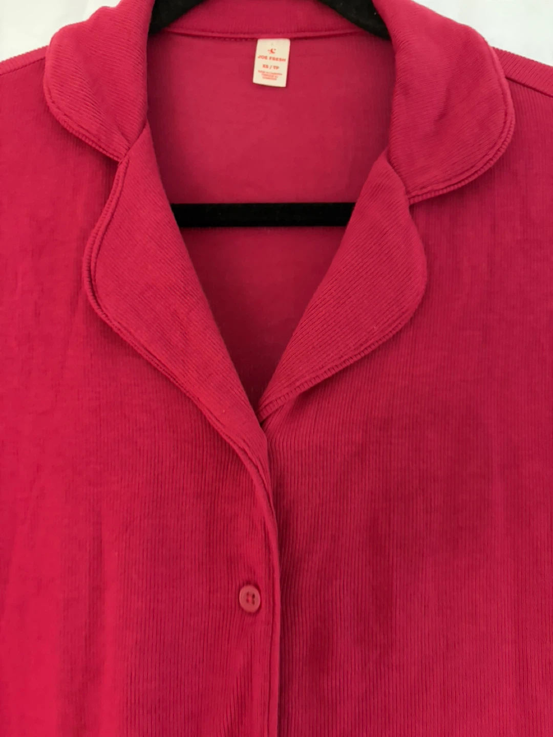 Joe Fresh Women's Ribbed Button-Up Shirt - Red - XS - photo 3
