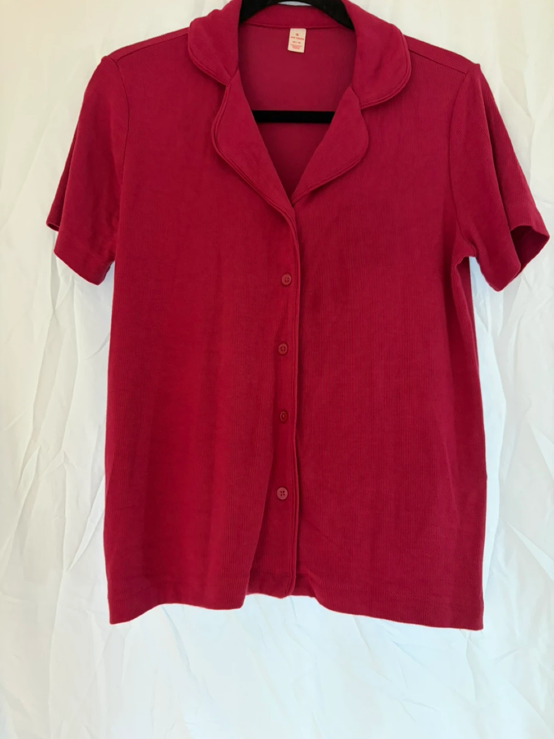 Joe Fresh Women's Ribbed Button-Up Shirt - Red - XS - photo 4