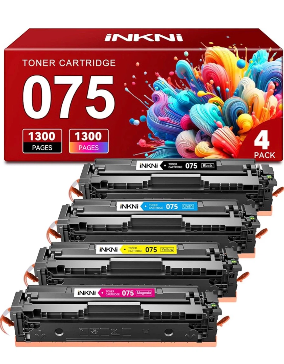 INKNI 075 Toner Cartridge 4 Pack for Canon imageCLASS - photo 2