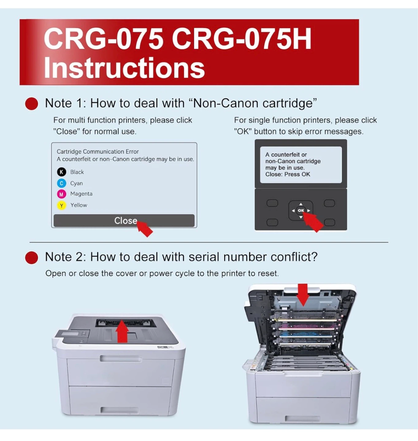 INKNI 075 Toner Cartridge 4 Pack for Canon imageCLASS - photo 5