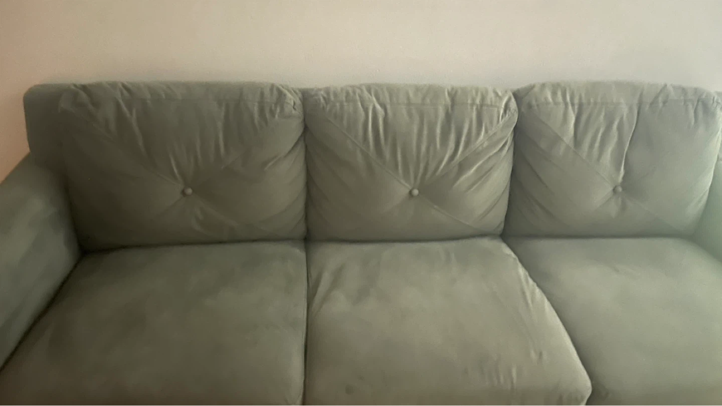 Gray Velvet Tufted Sofa - photo 3