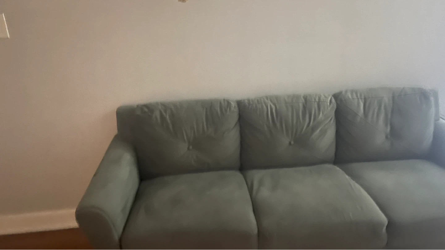 Gray Velvet Tufted Sofa - photo 4