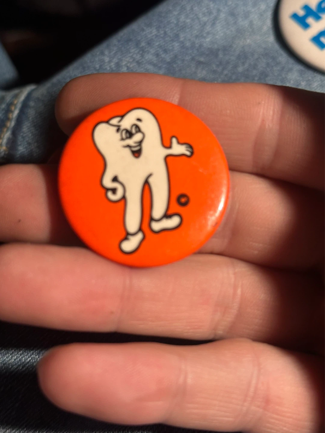 Murphy The Molar Dental Health Dentist 1980s Pinback - photo 2