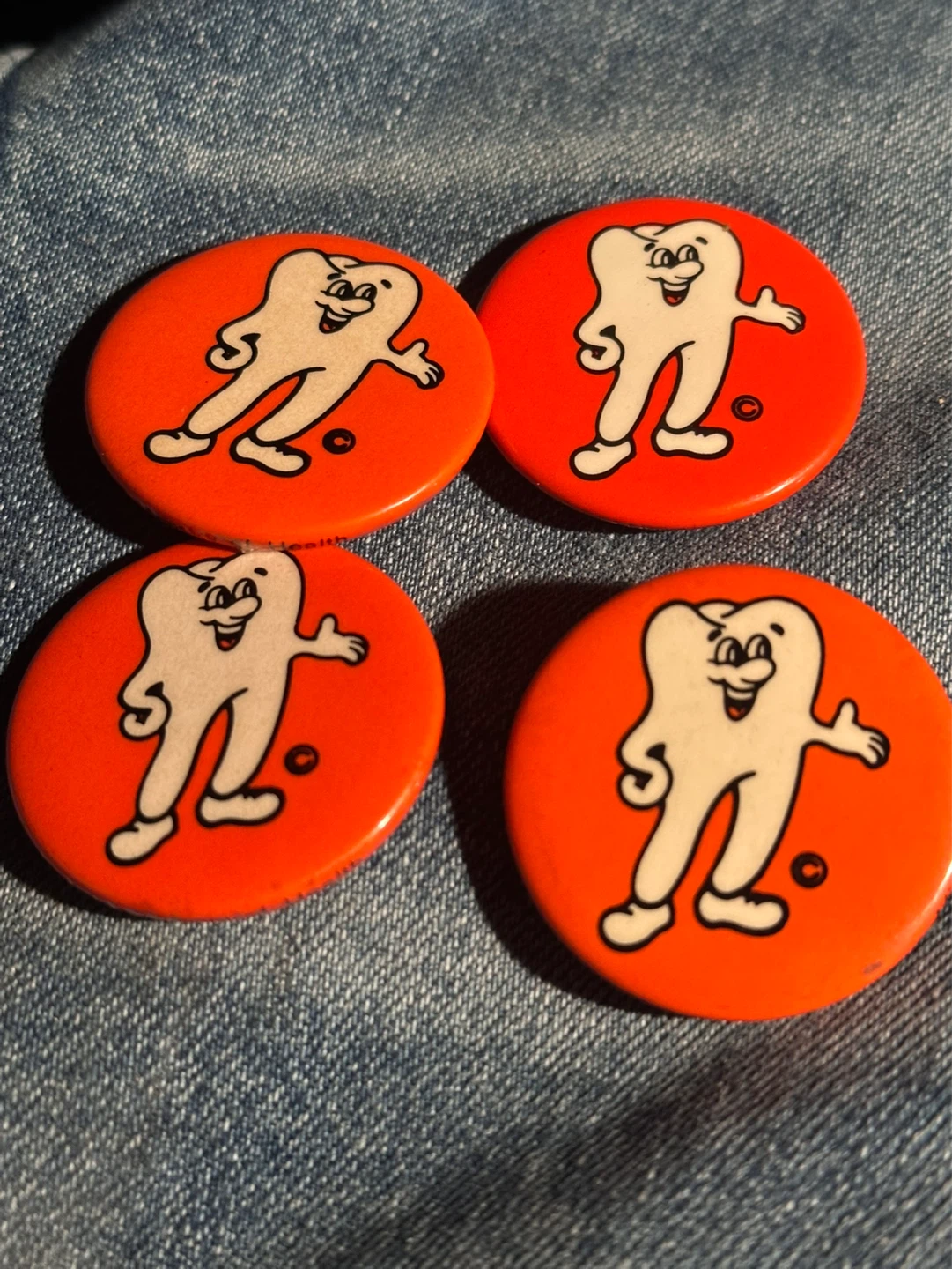 Murphy The Molar Dental Health Dentist 1980s Pinback