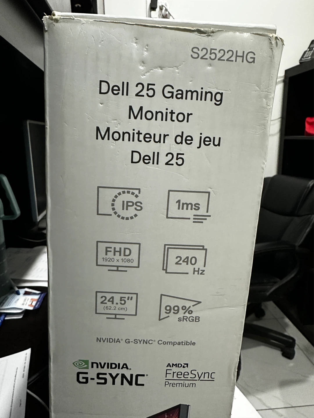 Dell 24.5" S2522HG FHD 240Hz Gaming Monitor